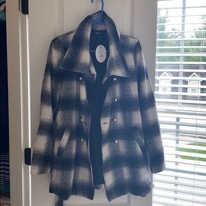 Plaid peacoat